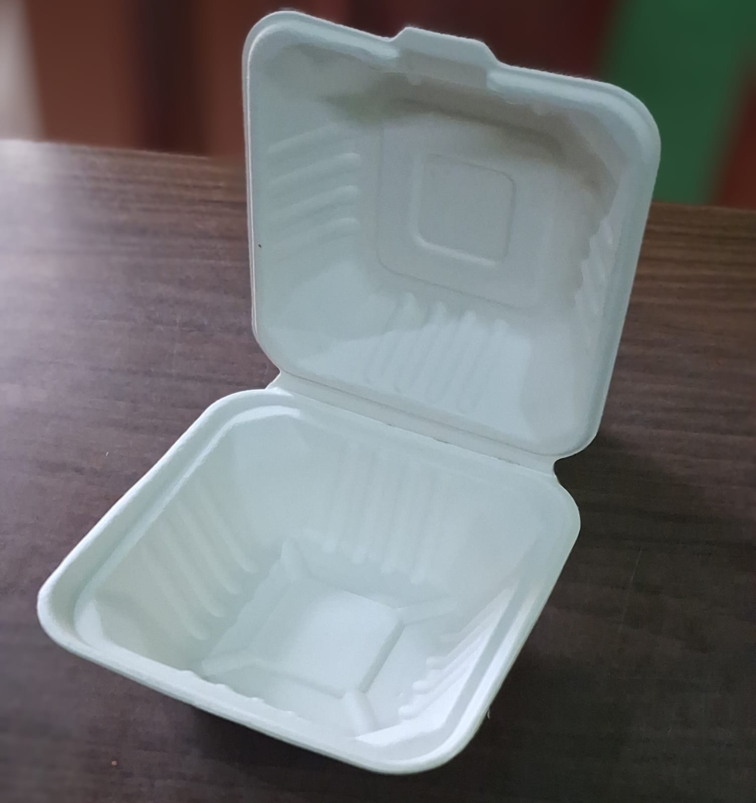 Bagasse Clamshell Box — Small